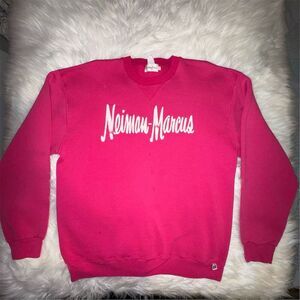 Vintage Neiman Marcus Logo Russell Athletic Pink Crewneck Sweatshirt Size L